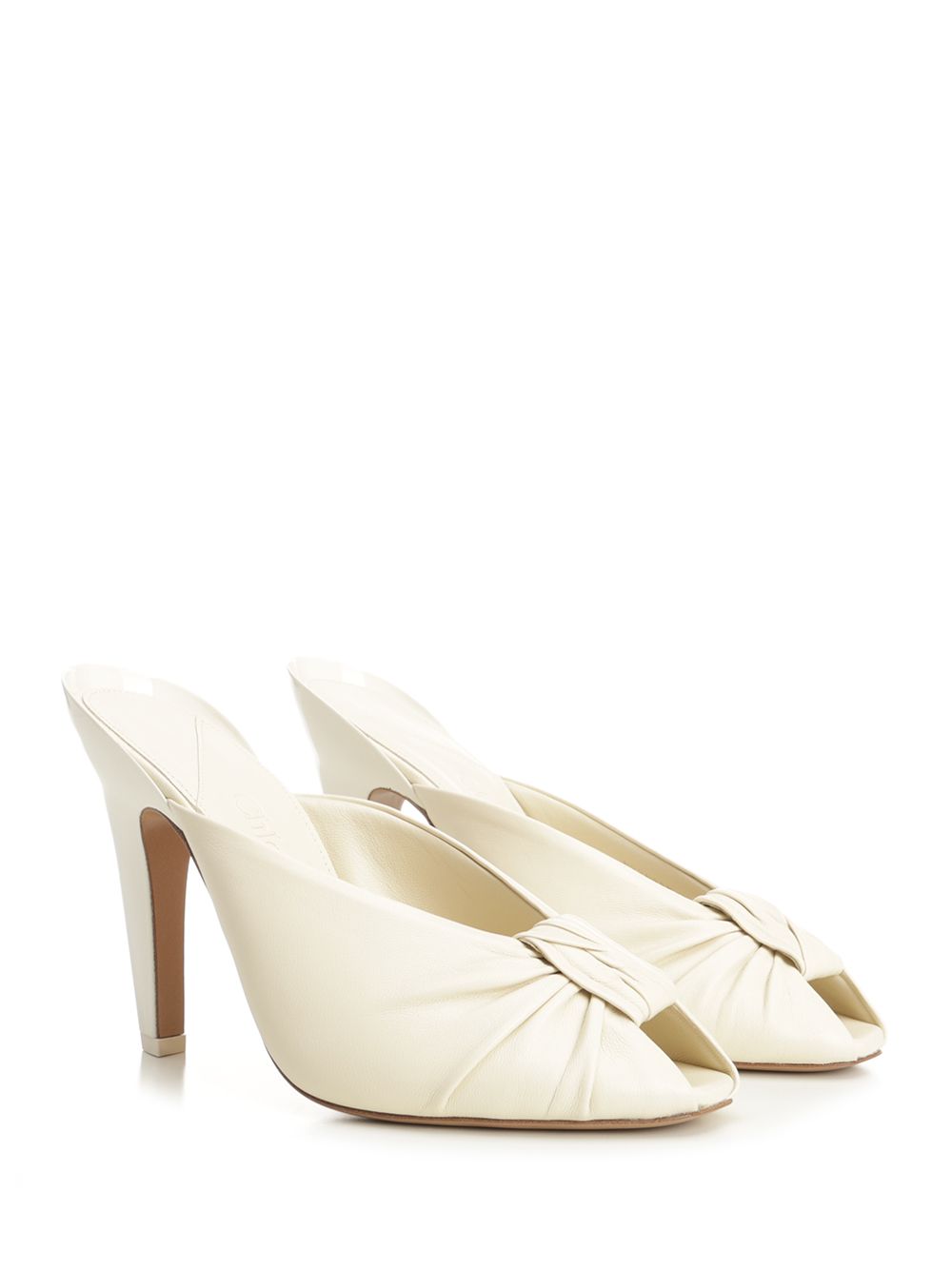 Chloe' Suzie Heeled Sabot Sandals - White | 25c583238d497cf8e776228d238b236f7d249791