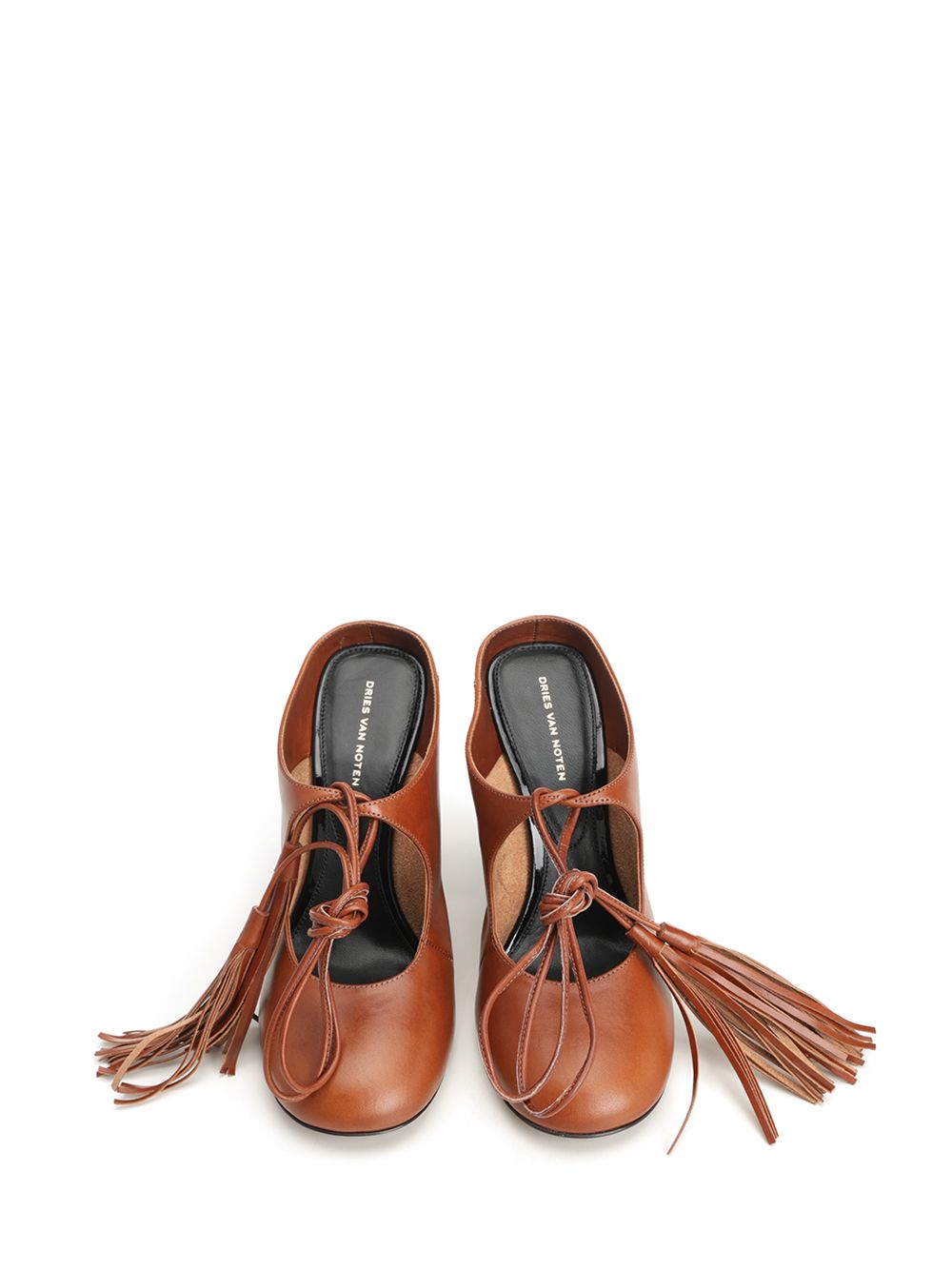 Dries Van Noten Lace-Up Décolleté Sandals - Bordeaux | 4239a4d2e54b9f587c3f6bfca5efcb9a3f83b9c2