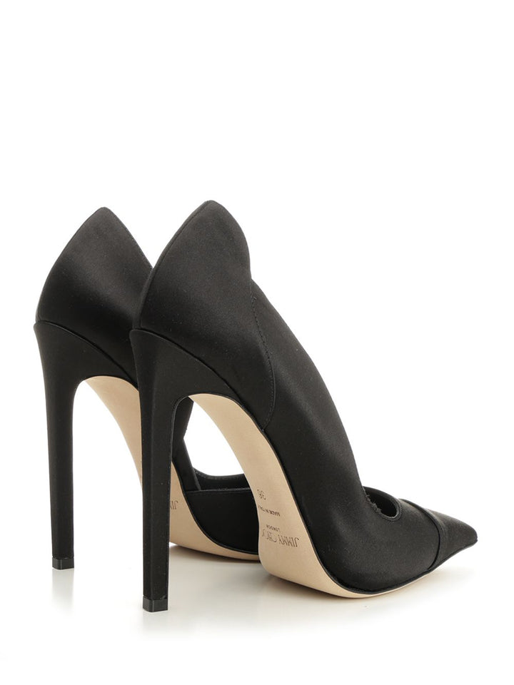 Jimmy Choo Brigitte Décolleté In Black Satin Pumps - Black | 4443c180ae23aa58da8a9ac75ee805956d43a0e3