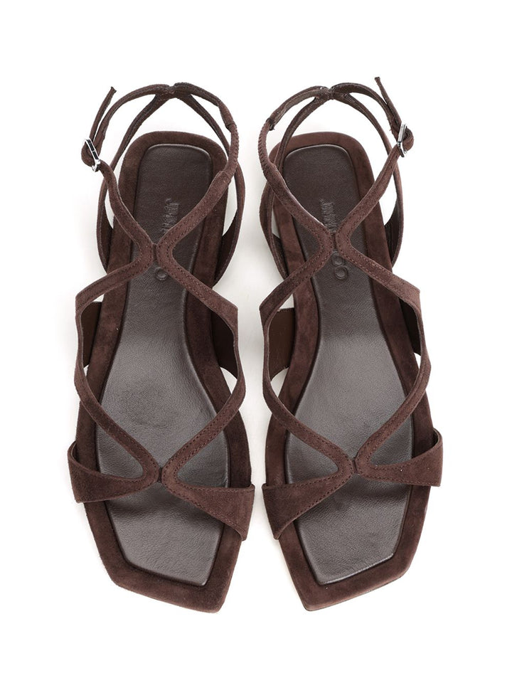 Jimmy Choo Ayla Flat Sandals - Brown | 923ea17c622a798f77178327a162fb0da19b2601