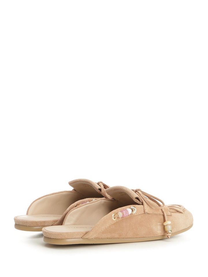 Stuart Weitzman Tinsley Mule From Mallorca Sandals - Beige | 1d8b301100b18de3cd46cfb7179e8f6a0702381f