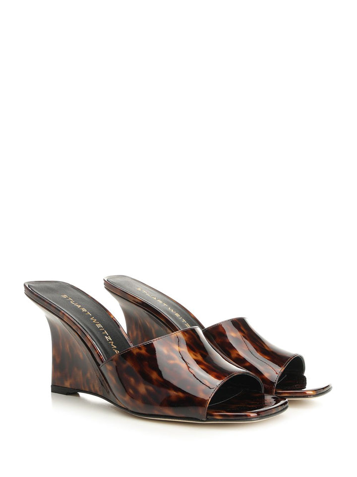 Stuart Weitzman Mule Vinnie Wedge 85 Sandals - Animalier | be37f92071754a64bf7c5dcc1dac2bcd20f1e085