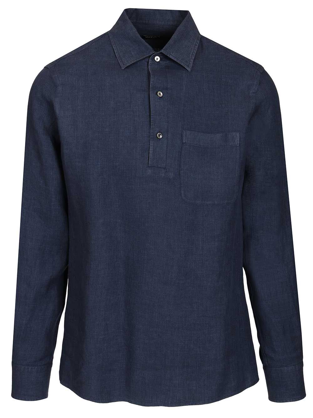 Ermenegildo Zegna Linen Shirt Shirts - Blue | 1d6f9707531245396b66e33a912550ec6eac9e33
