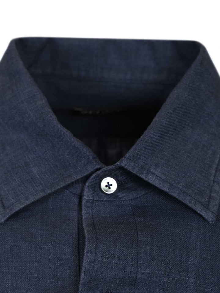 Ermenegildo Zegna Linen Shirt Shirts - Blue | 9d30d8bdb7a6e89175c02ddd6f746900ba6d34d2