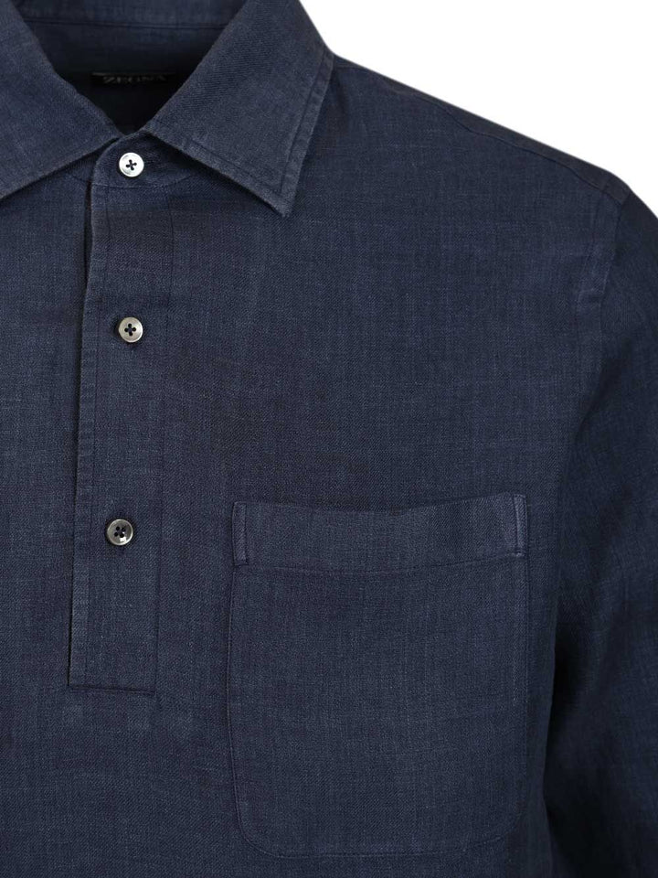 Ermenegildo Zegna Linen Shirt Shirts - Blue | 21c5e46a29e3ecf8327d3f51e1fda8ef6a98a68e