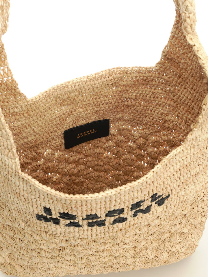 Isabel Marant Praia Small Raffia Bag Shoulder Bags - Beige | db60918993aab5b81a750d05958faa28a39db850