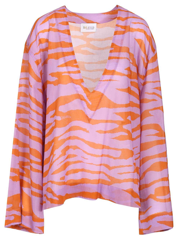 The Attico Animal Print Blouse Tops - Multicolor | 88ae05d20175d531b82f97e24a60feeb0bc6dbc4