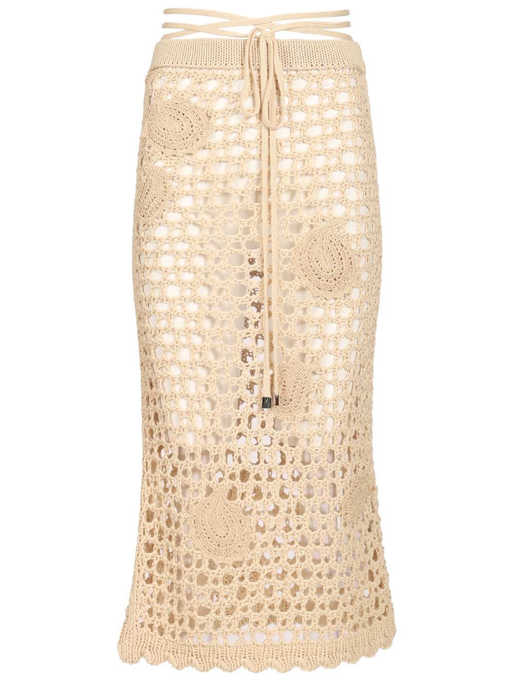 The Attico Midi Skirt Skirts - Beige | ee5db44f646f738e5c8ac6fd3930c0b439d326e3