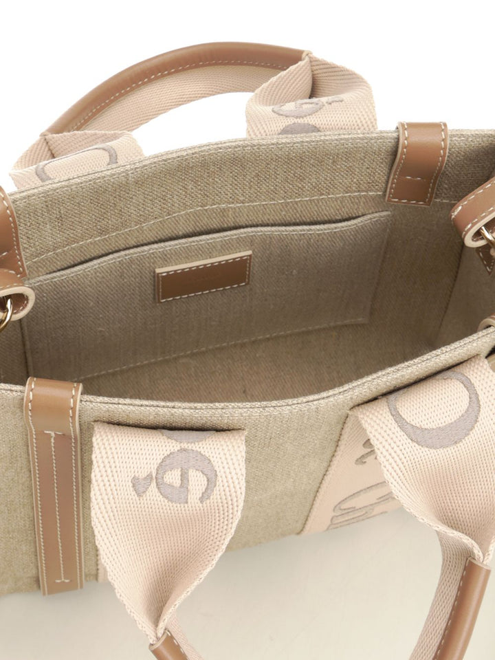 Chloe' The Small Woody Tote Bag Handbags - Beige | f2545b72d6626bf68dcccf89425460ececc97248