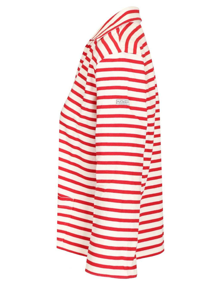 Polo Ralph Lauren Striped T-Shirt With Open Placket Knitwear - Red | 3fb35faf23446ab7ce79e442d5e55f7df7a3e46a