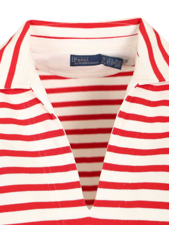 Polo Ralph Lauren Striped T-Shirt With Open Placket Knitwear - Red | 5a40547e6797d592a9ea33c70272f8eefc4f10ba