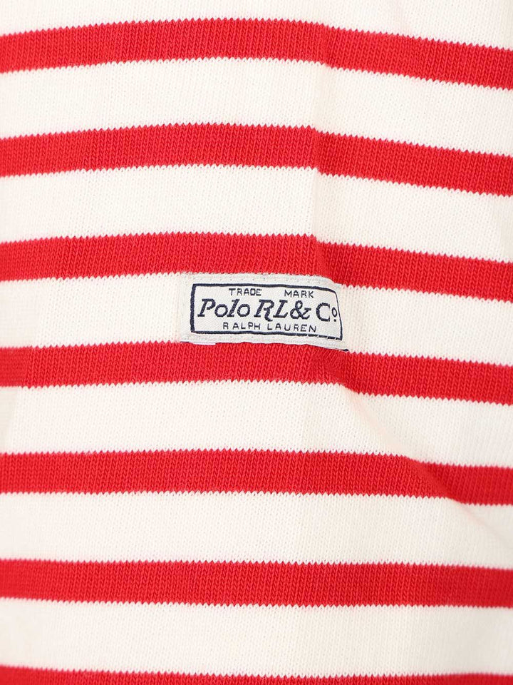 Polo Ralph Lauren Striped T-Shirt With Open Placket Knitwear - Red | 5436c0b77bd3b997c98eb50bea631b12e2d45879