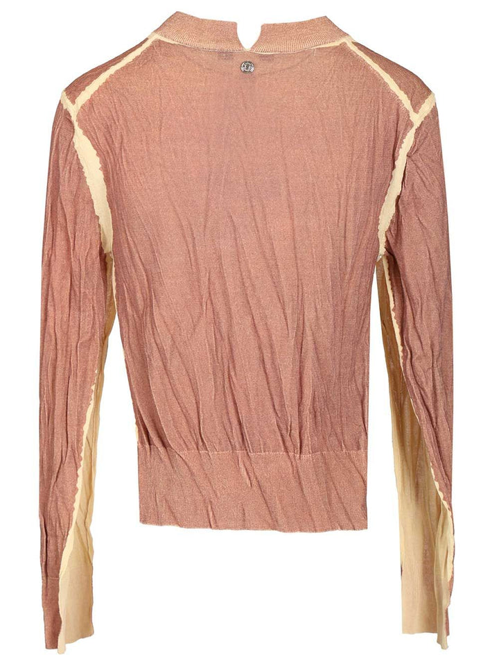 Acne Studios Crumpled V-Neck Sweater Knitwear - Rose | 1094cec556fdf7bf04d1f9048cefcfea0846b8f8