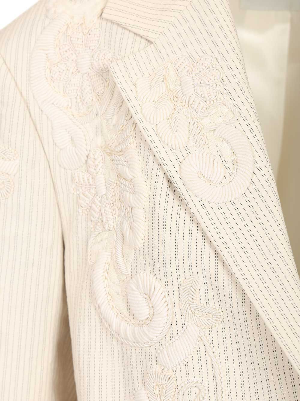 Dries Van Noten Single-Breasted Jacket With Floral Embroidery Jackets - White | c573550ea8a8bcd068633408d3f8f25ee8223794