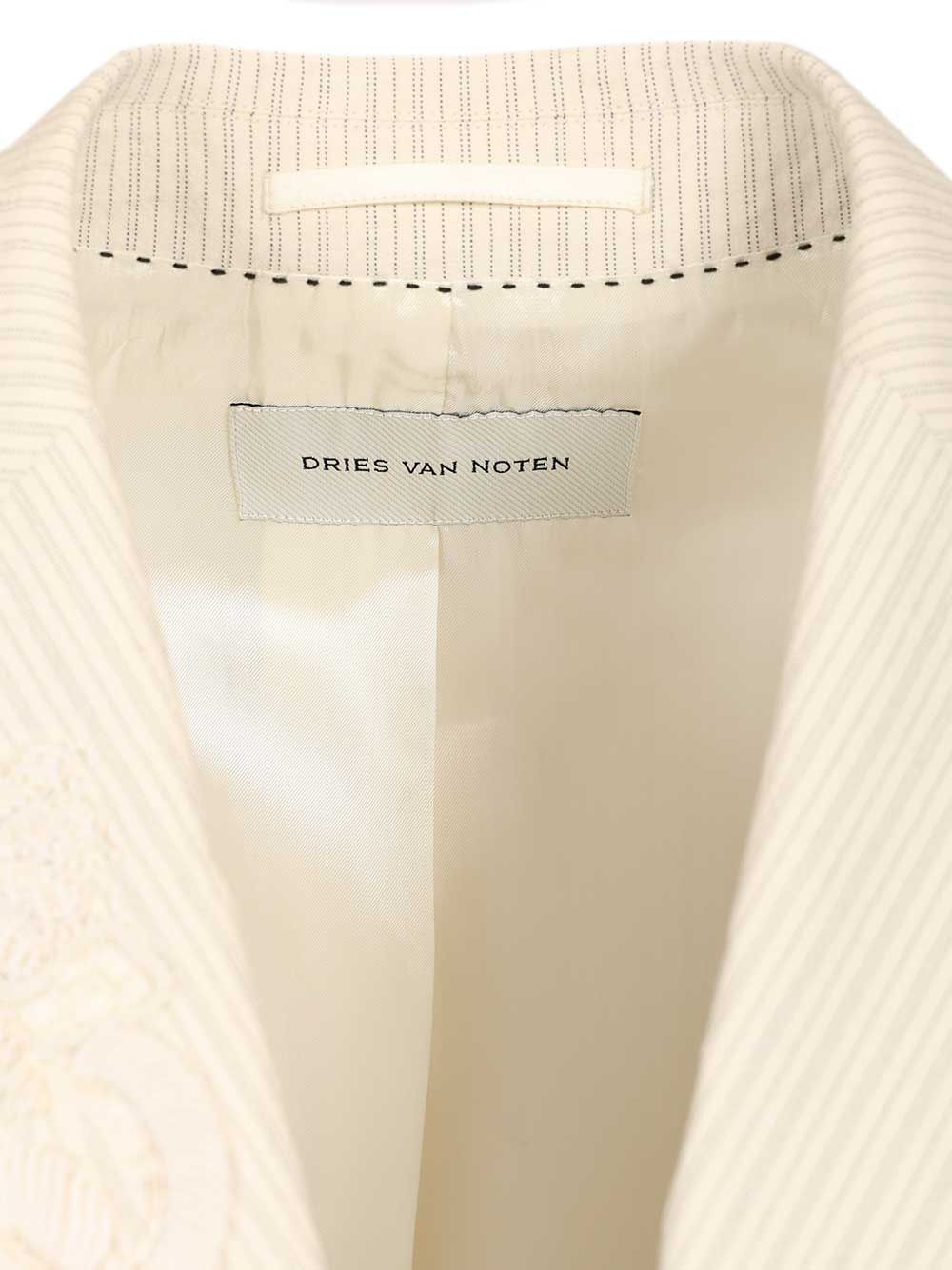 Dries Van Noten Single-Breasted Jacket With Floral Embroidery Jackets - White | 0a2737e0f6baac8a666db42d988e0462e281dd45