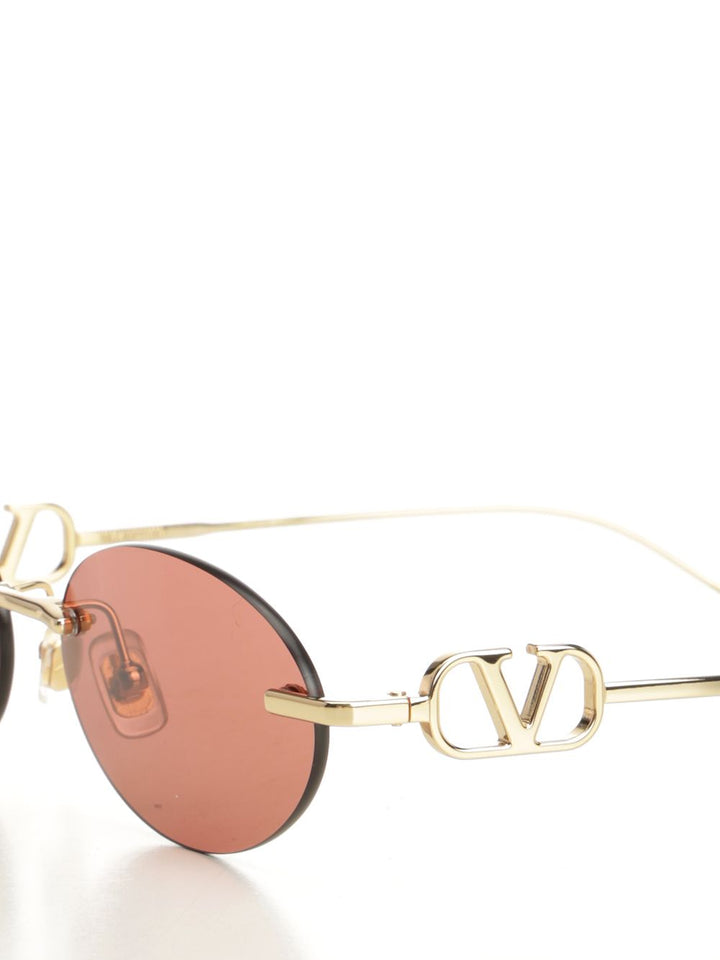 Valentino Garavani Geometric Metal Glasses - Red | 66bea6ec0521600a5cffffcc6020cbdbe74ebe11