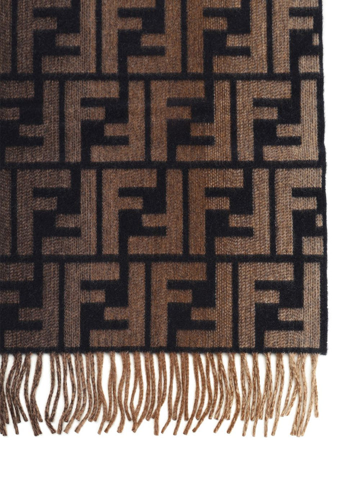 Fendi Wool And Cashmere Scarf Scarves And Foulards - Brown | a67d3b0dd8c3fc2a7a61c4272ac899913bc95f85