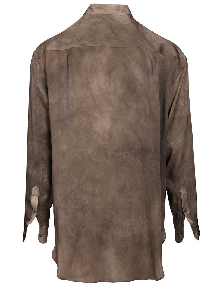 Giorgio Armani Mandarin Collar Shirt Shirts - Grey | d7a83209b294514be892a13c8892b1203da09f4d