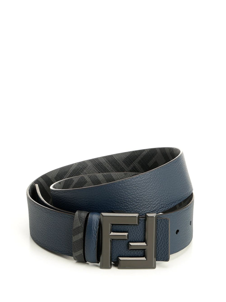 Fendi Squared Ff Reversible Belt Belts - Blue | 88de738d0d8273e831f13b8ed3477d0f0e90179f