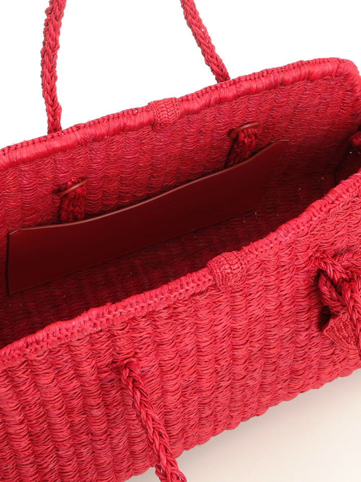 Jacquemus Le Turismo Raphia Shoulder Bag Shoulder Bags - Red | 840366e286f0b20c56dd9ae675dd13242d34ca67