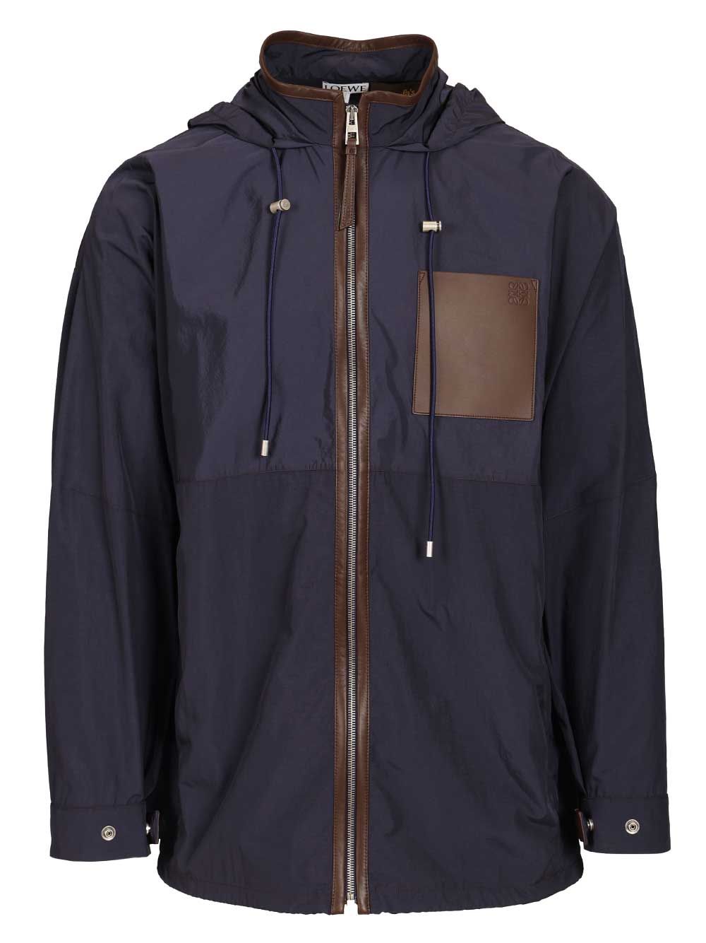 Loewe Hooded Jacket In Technical Fabric Jackets - Blue | 1bfeaaf4fab329846b11a36a394fb432f1eee3d9