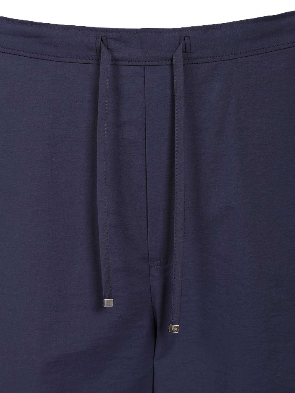 Loewe Drawstring  In Cotton Blend Trousers - Blue | 3e557e3283bec5846c9bfcd3ee8f64de5fc0b889