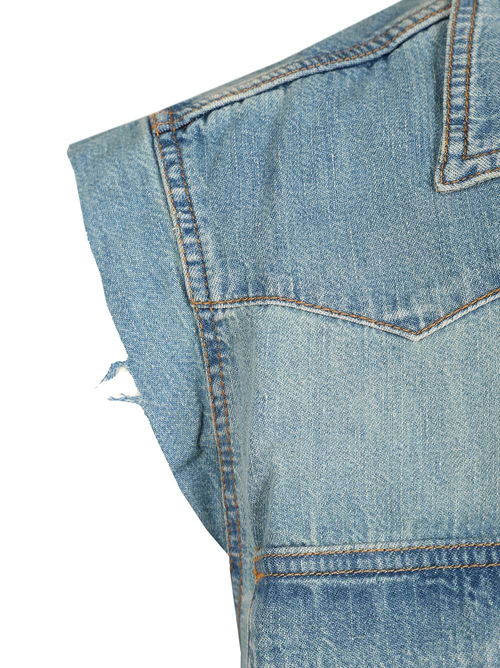 Amish Sleeveless Denim Shirt Jackets - Light blue | 6f000f671c46502f8b6ad0352ed6ff528c44f033