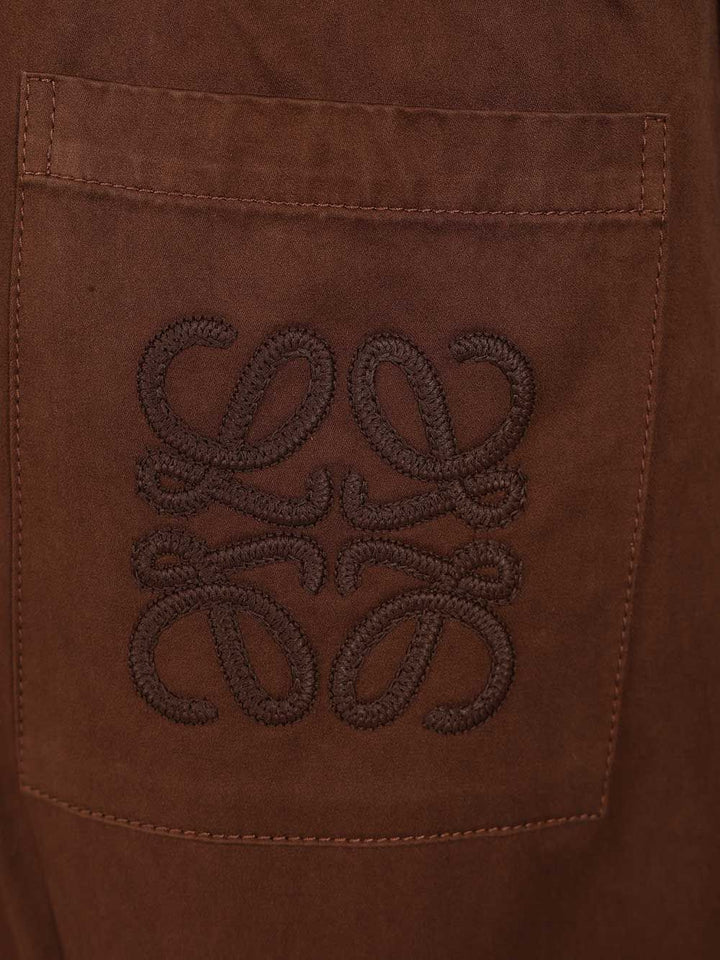 Loewe Cotton Drawstring Trousers - Brown | f14a0bd3b071b71fdde7d37c653592bbeb740cbe