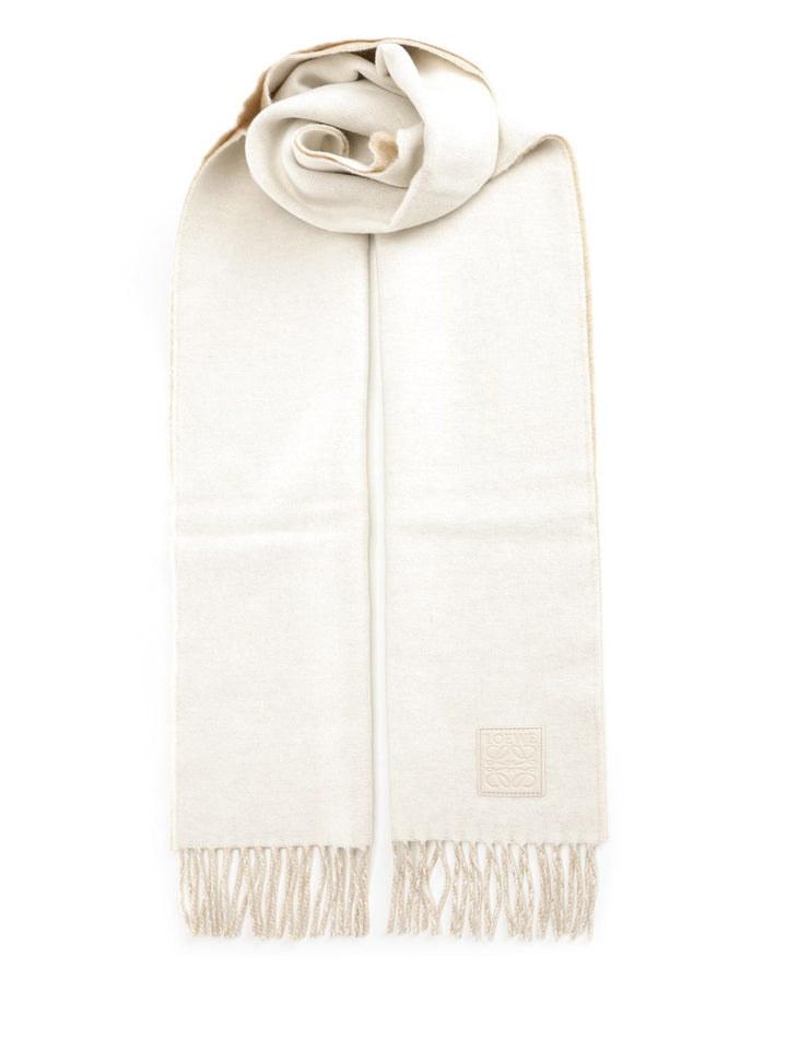 Loewe Scarf With Fringes Scarves And Foulards - White | adf079f30a3225dba53974b35e783f54e3686408