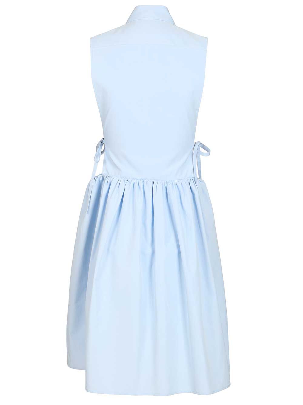Miu Miu Sleeveless Poplin Dress Dresses - Light blue | 205e02b4f1a0d64a360426ae9ebf0640ef0bf0db