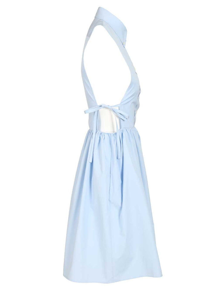 Miu Miu Sleeveless Poplin Dress Dresses - Light blue | b1c4969f8102b19ab62bfce37fc22979b634b89a