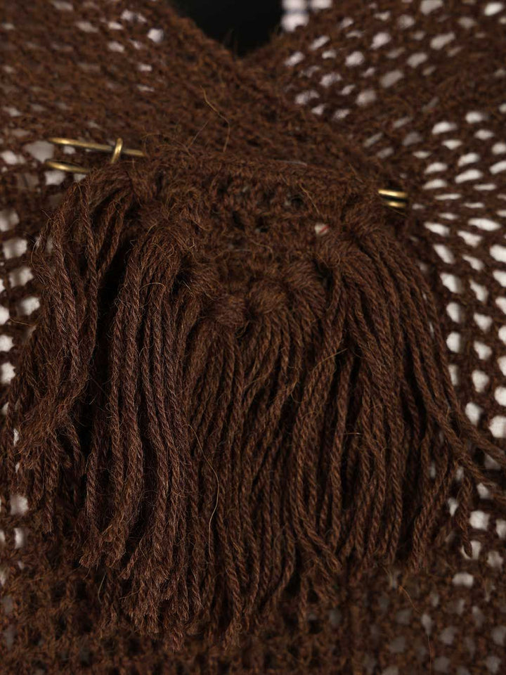 Chiarais Scialle Peonia 100% Alpaca Knitwear - Brown | 1e4ad4fe725568051454e9770394370270a85ea1