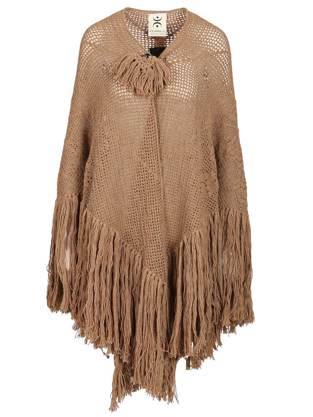 Chiarais Scialle Peonia 100% Alpaca Knitwear - Beige | 2f04d83678aa4d776c0c234a2cd030ff63dc813f