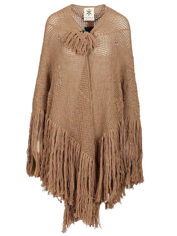 Chiarais Scialle Peonia 100% Alpaca Knitwear - Beige | 2f04d83678aa4d776c0c234a2cd030ff63dc813f
