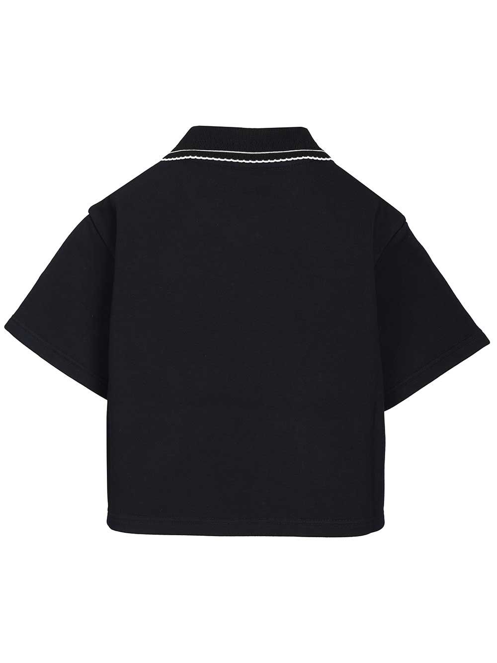 Miu Miu Crop Polo Shirt Sweatshirts - Blue | 503be3c7568428291619d1a930b641f2a5ebb3fb