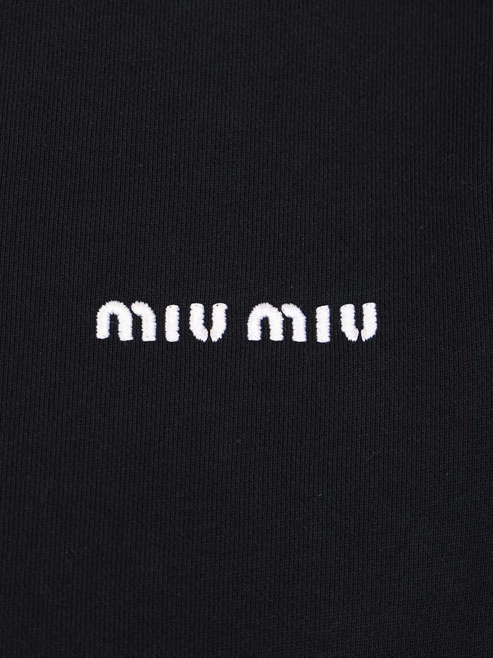 Miu Miu Crop Polo Shirt Sweatshirts - Blue | a597c8a450fe00ece3f52b713dddcb861dcb12b8