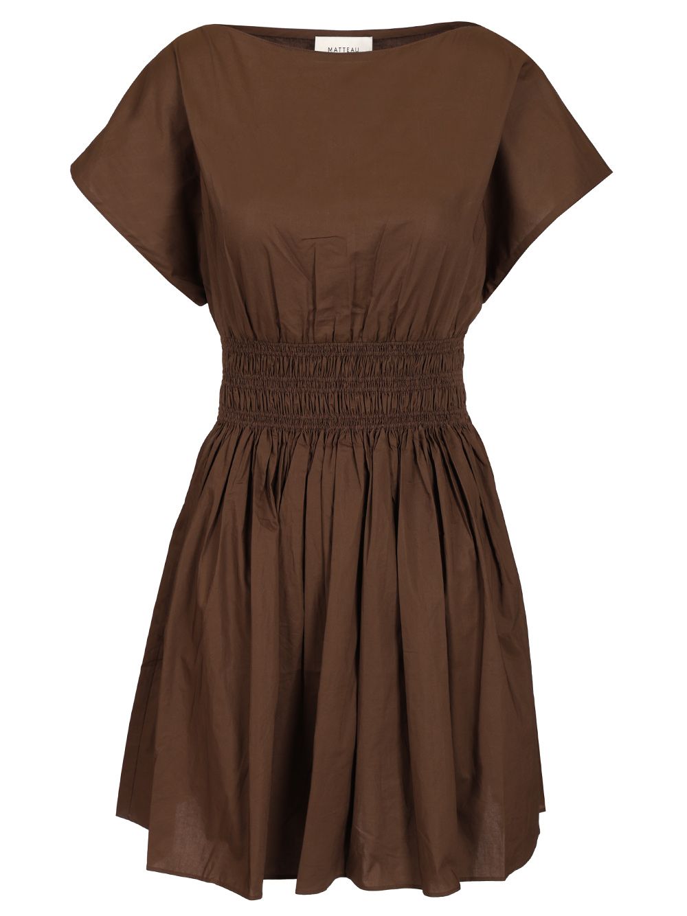 Matteau Shirred Waist Mini Dress Dresses - Brown | 82adfefa34fe3604e03f6c5e49581b89f73ee412