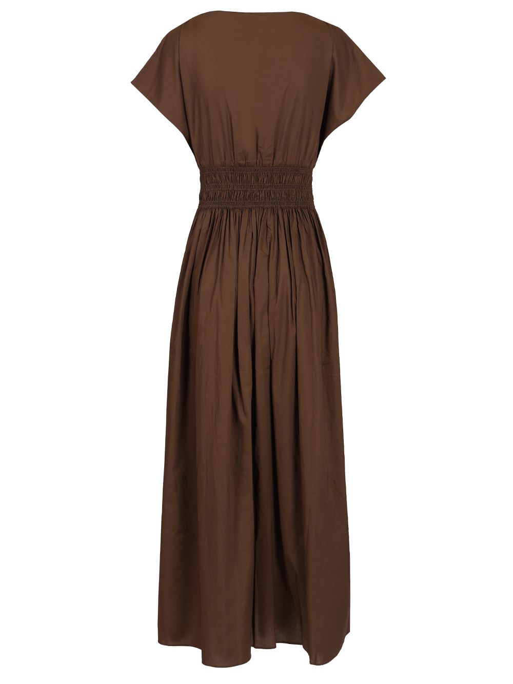 Matteau Shirred Waist Midi Dress Dresses - Brown | 171dc4c505d5b543614f1df4f8e95d6f69463760