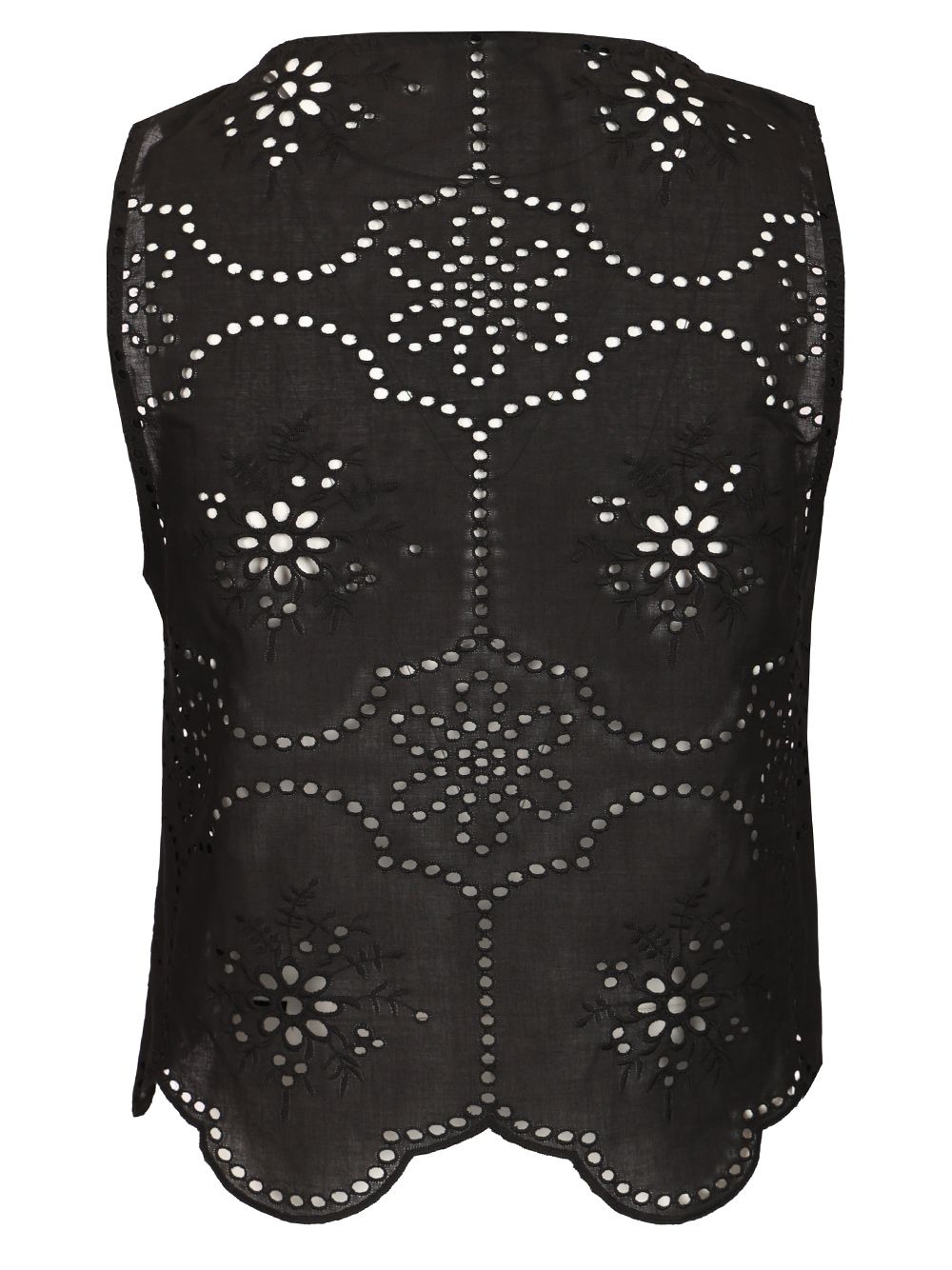 Matteau Broderie Tie Blouse Tops - Black | 7a45eeeab4d764f0a7a96ea900cdcb62c393465e