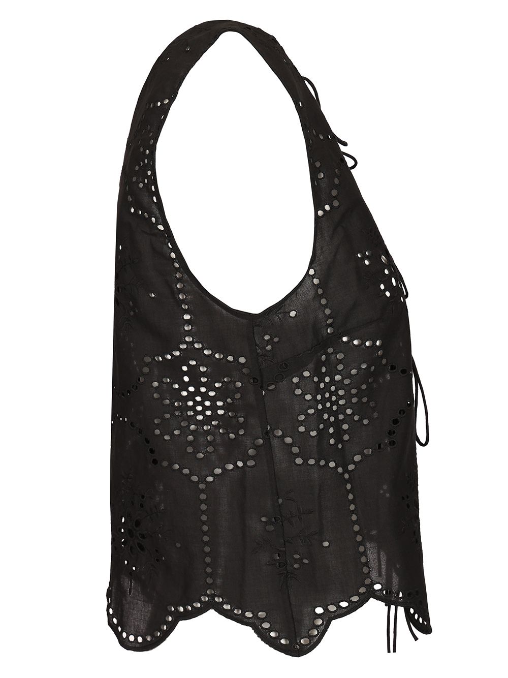 Matteau Broderie Tie Blouse Tops - Black | a79c727b56f8642314e38e3ac769522597fa24d0