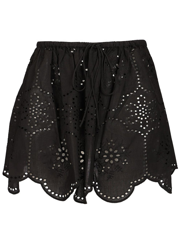 Broderie Mini Skirt Skirts Black