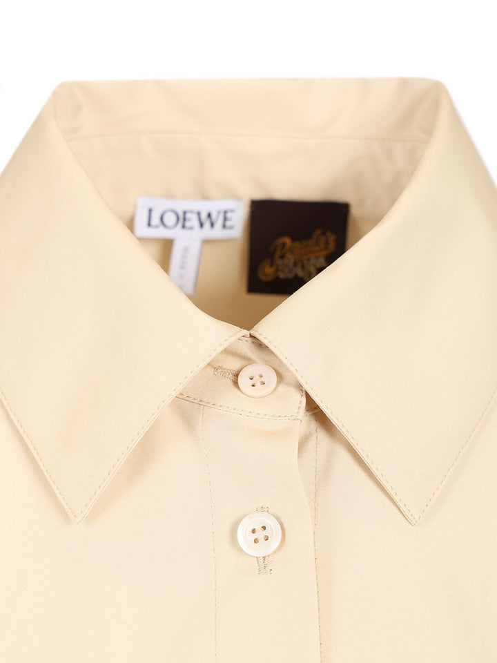 Loewe Short-Sleeved Cotton Shirt Shirts - Beige | 3baac926b393560bd04e60a822ebf8e1a79fa6f4