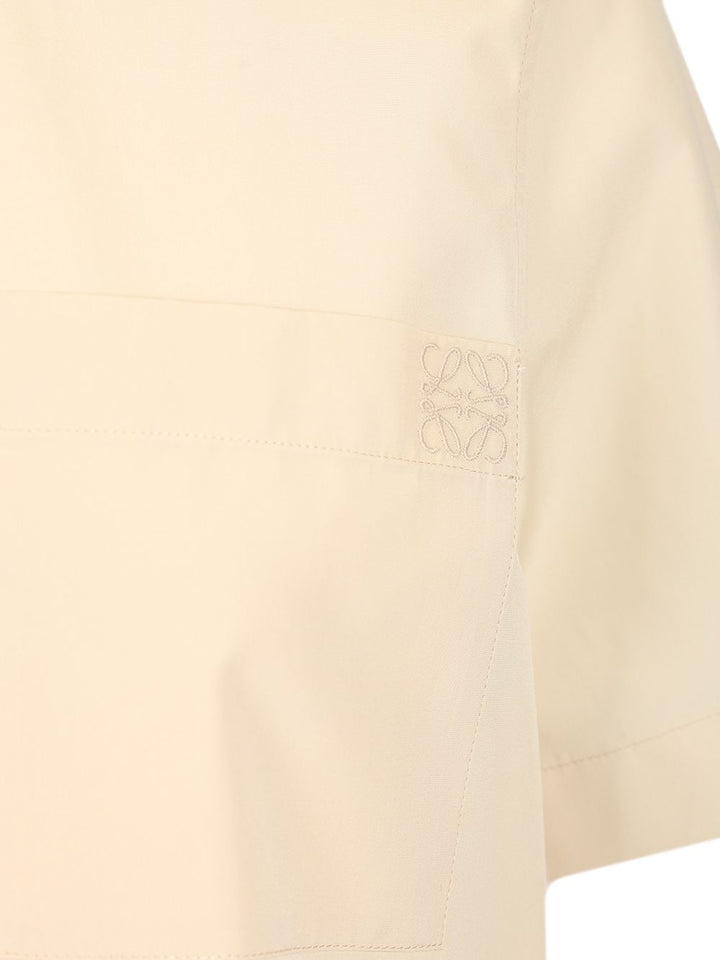 Loewe Short-Sleeved Cotton Shirt Shirts - Beige | 6aa49336de5af35e4683545b79fe1c934a568c17