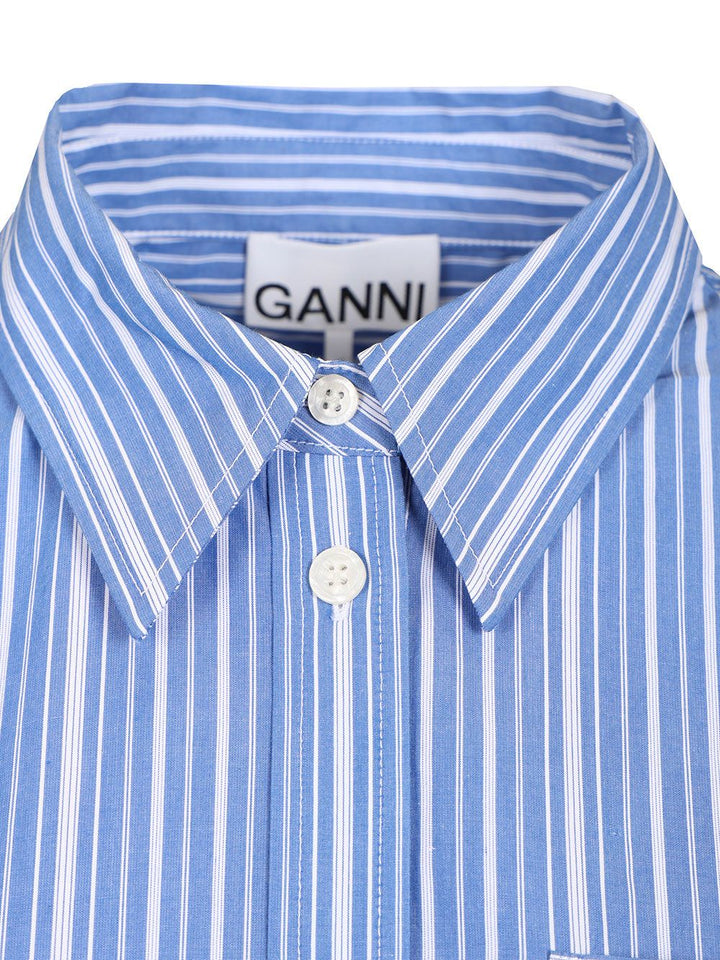 Ganni Striped Shirt Shirts - Light blue | 4bec7ff400e98d7eedcb0407544c4b607e0636f9