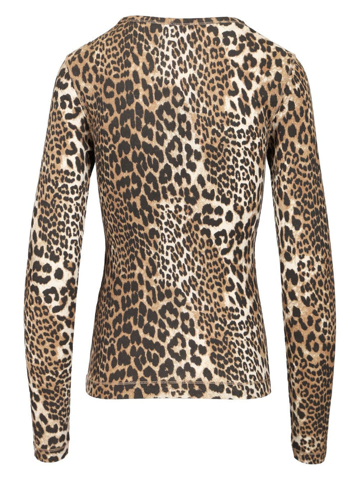 Ganni Long-Sleeved T-Shirt - Animalier | b33f83ff458fb5f3202476e93d353c22cd2ce606