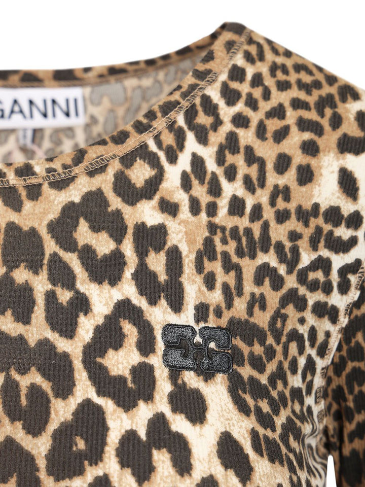 Ganni Long-Sleeved T-Shirt - Animalier | 6f966d2206842b7df3191bf0cc1e8bd9dd7d5d6d
