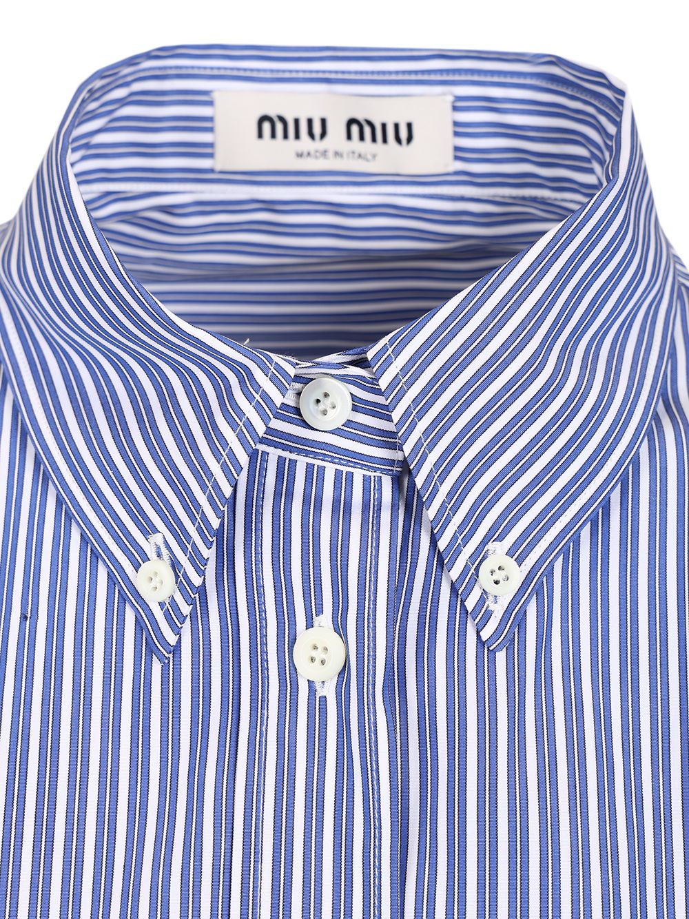 Miu Miu Poplin Shirt With Logo Shirts - Light blue | 94467cd83238b696b69466ced24cbd61e4400e32