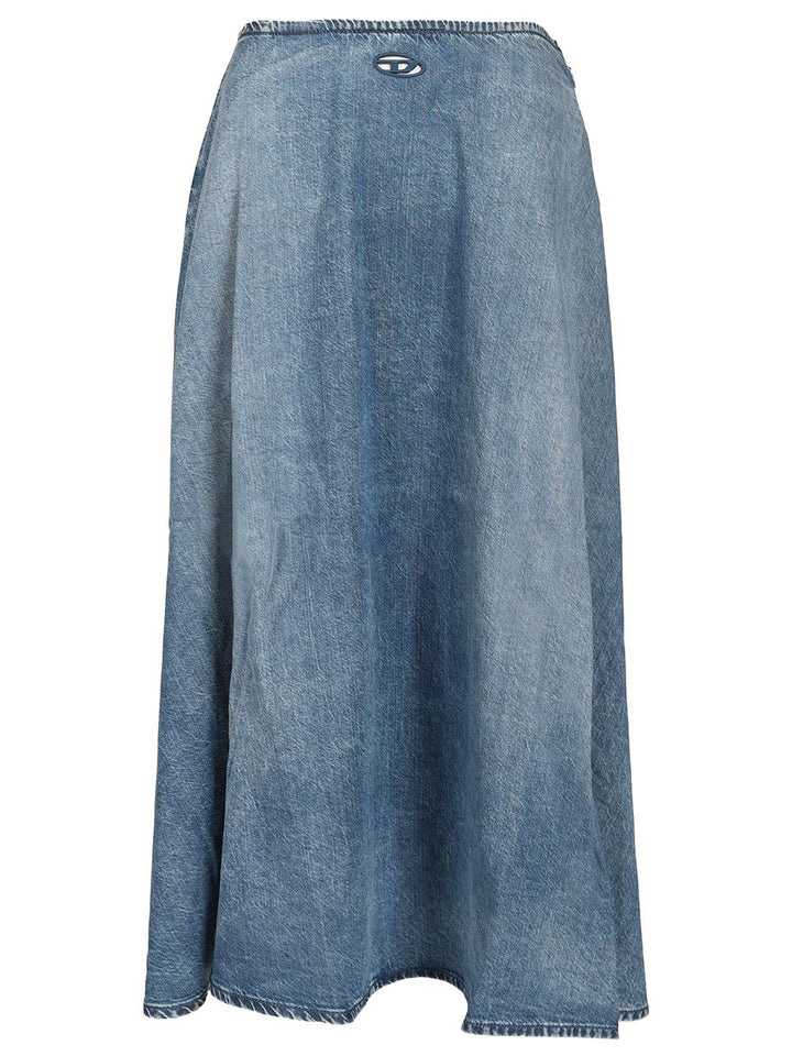 Diesel Wide Skirt In Flowing Denim Jeans - Blue | 30e03c0f0b959640d80f60a95659b41ed25f2ed2
