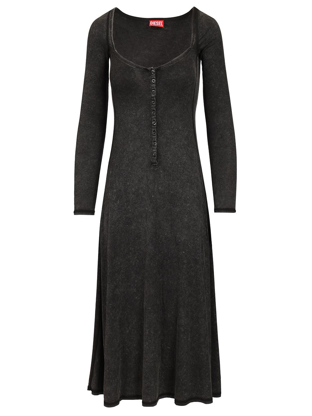 Diesel Shaded Ribbed Jersey Midi Dress Dresses - Black | 13e52a0bdba4c341949e4aa052b28fa9c6cf6222