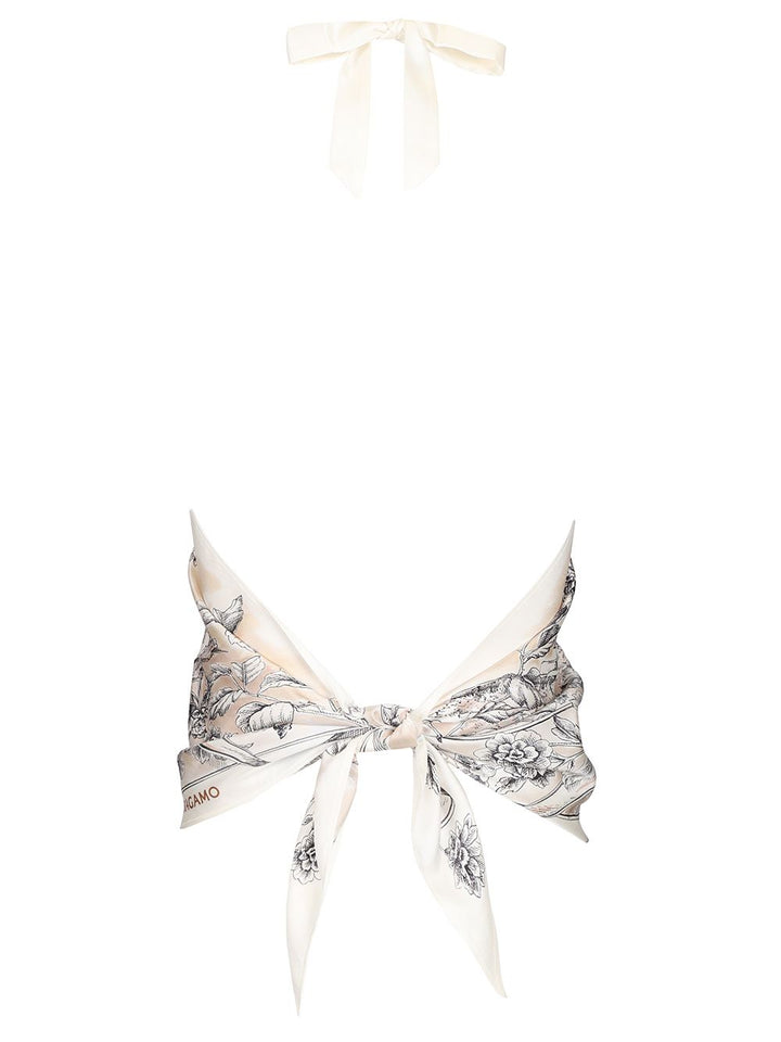 Ferragamo Top Foulard With Ethnic Print Tops - Beige | 5b699e211d75902fde67e7712463d33caa8e3823